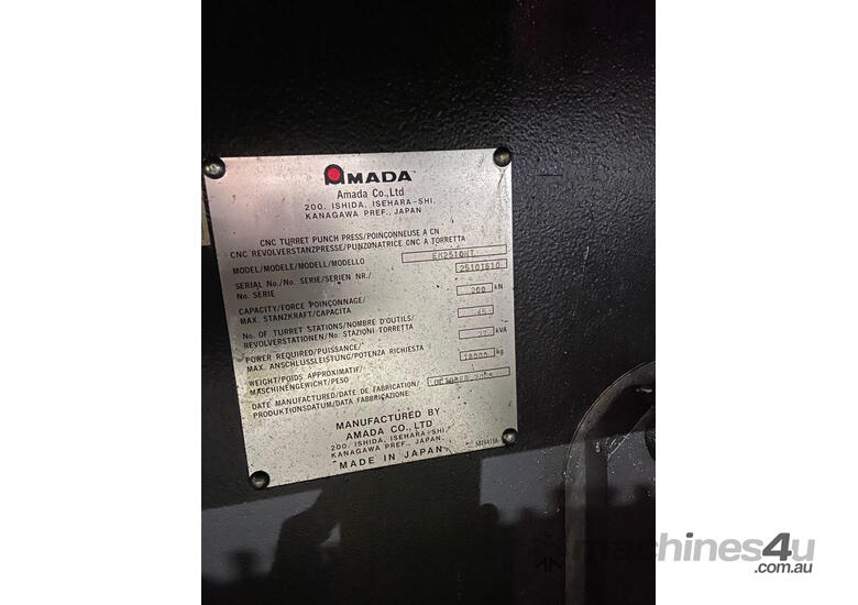 Amada EM2510NT Turret Punch (Second Hand). 
