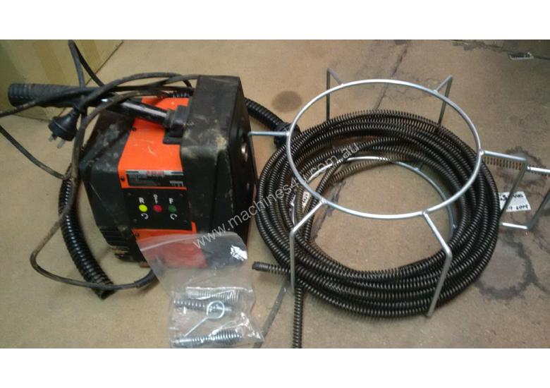 caption Plumbers Drain cleaning machine, auger type