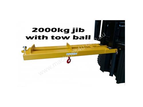 NEW 2000kg forklift jib attachment with tow ball. FREE delivery