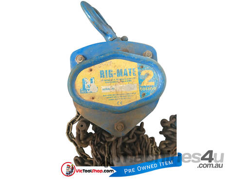 Chain Hoist 2 ton x 3 meter drop lifting Block and Tackle Nobles Rigmate