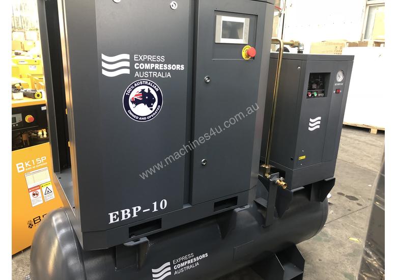 caption 11kW - 58cfm Screw Compressor with tank and dryer (15hp)