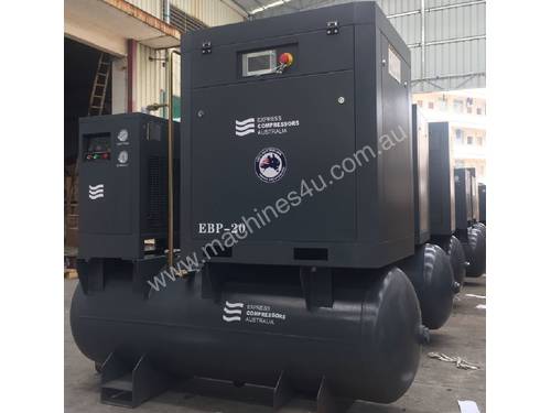 11kW - 58cfm Screw Compressor with tank and dryer (15hp)