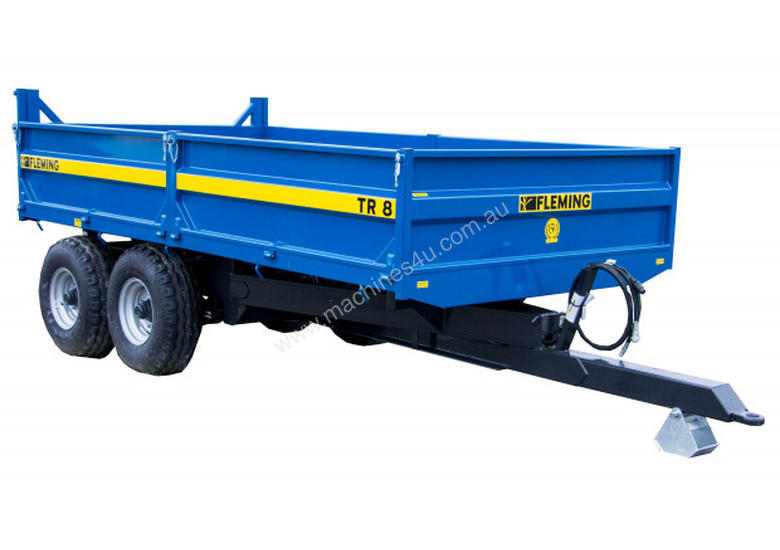 caption Fleming TR8 Trailer Farm Tipper/Trailer Hay/Forage Equip