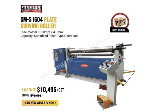 Be Quick - $3000 Off Showroom 1600mm x 4mm Single Pinch Power Curving Roller