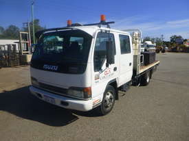 2005 Isuzu N3 NPR Crew Cab Flat Bed Truck with Hiab Crane - picture0' - Click to enlarge