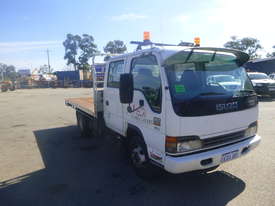 2005 Isuzu N3 NPR Crew Cab Flat Bed Truck with Hiab Crane - picture1' - Click to enlarge