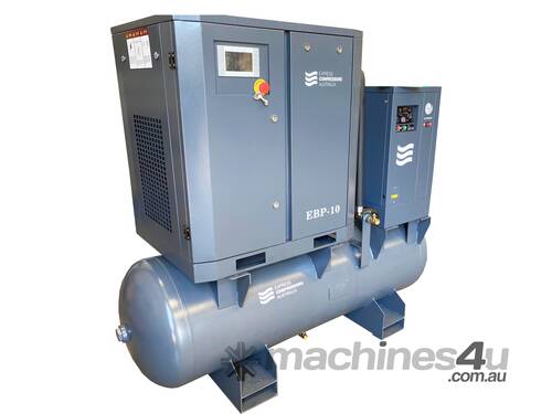 7.5kW Oil Injected Screw Compressor with tank and refrigerant dryer 38cfm 