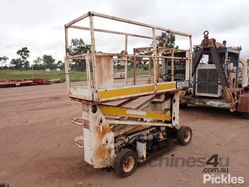 Simon L2304E Electric Scissor Lift, S/N L369, SWL 150kg, Ex-Mine Item, NON-RUNNER, Has Major Rust.