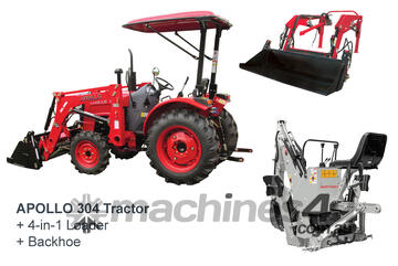 APOLLO 30hp 4WD Diesel Tractor + FEL + Backhoe