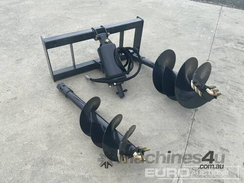 Hydraulic Auger Drive & 2 Augers to suit Skidsteer Loader