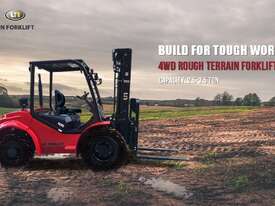 UN Rough Terrain Diesel Forklift 3.5T, 4WD:  Forklifts Australia - The Industry Leader! - picture2' - Click to enlarge