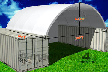 20ft x 20ft Container Shelter - With End Wall