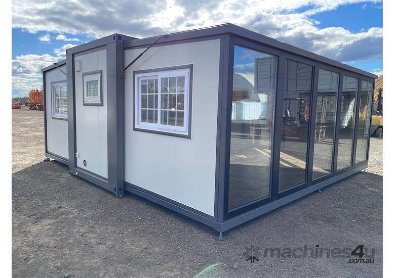 Expandable Container House with 2 Floor to Ceiling Glass Walls & Ensuite