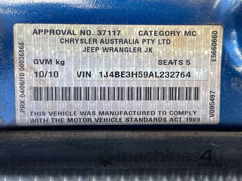 caption 2010 Jeep Wrangler Unlimited Sport Diesel