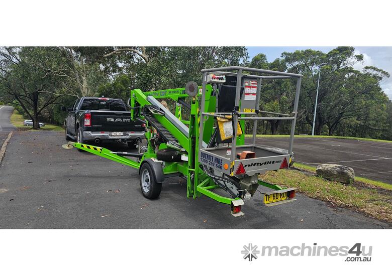 caption Niftylift Trailer Mounted Boom Lift | 12.3m Reach