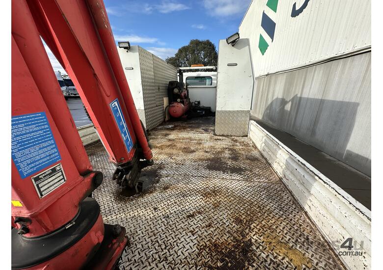 caption 2007 Isuzu NPR 400 4x2 Tray Truck With Crane ** TOW ONLY **