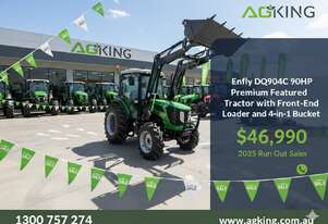 AgKing - 90HP Tractor A/C Cabin 4WD AK904C with FEL & 4in1 Bucket