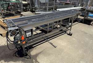 Conveyor Mesh SS 500mm belt 2m long 1m high Adjustable legs on wheels
