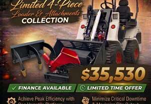 Brand New Ozziquip AL40 Mini Loader 4-in-1 with Ripper & Hydraulic Chipper 4-Piece Package