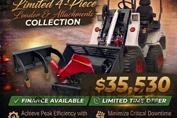 Brand   Ozziquip AL40 Mini Loader 4-in-1 with Ripper & Hydraulic Chipper 4-Piece Package