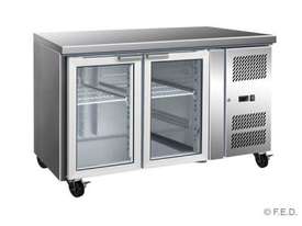 F.E.D. GN2100TNG Two Glass Door Under Bench Fridge - picture0' - Click to enlarge