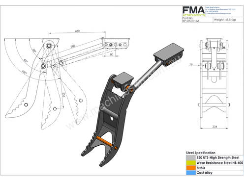 2.5 - 3.5T Excavator Thumb