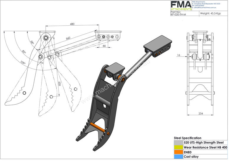 New 2017 fma MANUAL THUMB Excavator Grab in , - Listed on Machines4u