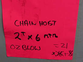 Chain Hoist Block & Tackle 2 ton x 6 mtr lift - picture2' - Click to enlarge