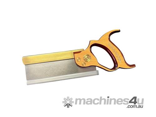 caption Tenon Saw with Brass Backed Blade and Two Toned Red Stain / Beech Handle with Gold Leaf by Pax