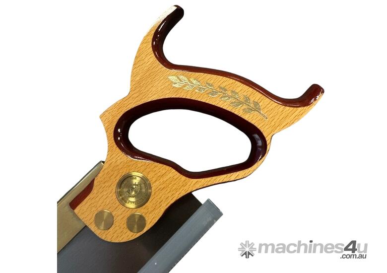 caption Tenon Saw with Brass Backed Blade and Two Toned Red Stain / Beech Handle with Gold Leaf by Pax