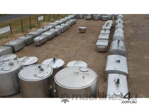 STAINLESS STEEL TANKS, MILK VATS, WINE, BREWING