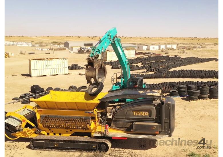 caption TANA Shark 220DT ECO Waste Shredder - SHRED TYRES, C&D WASTE, WOOD, MATTRESSES & MORE