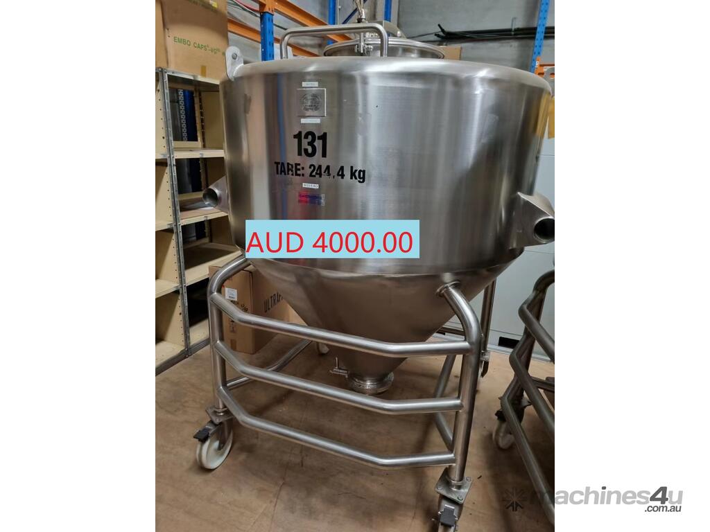 Used tanner Stainless Steel tote tumble mixer blending bins