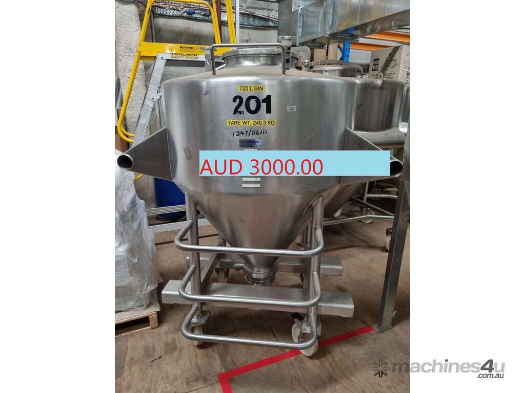 Used tanner Stainless Steel tote tumble mixer blending bins