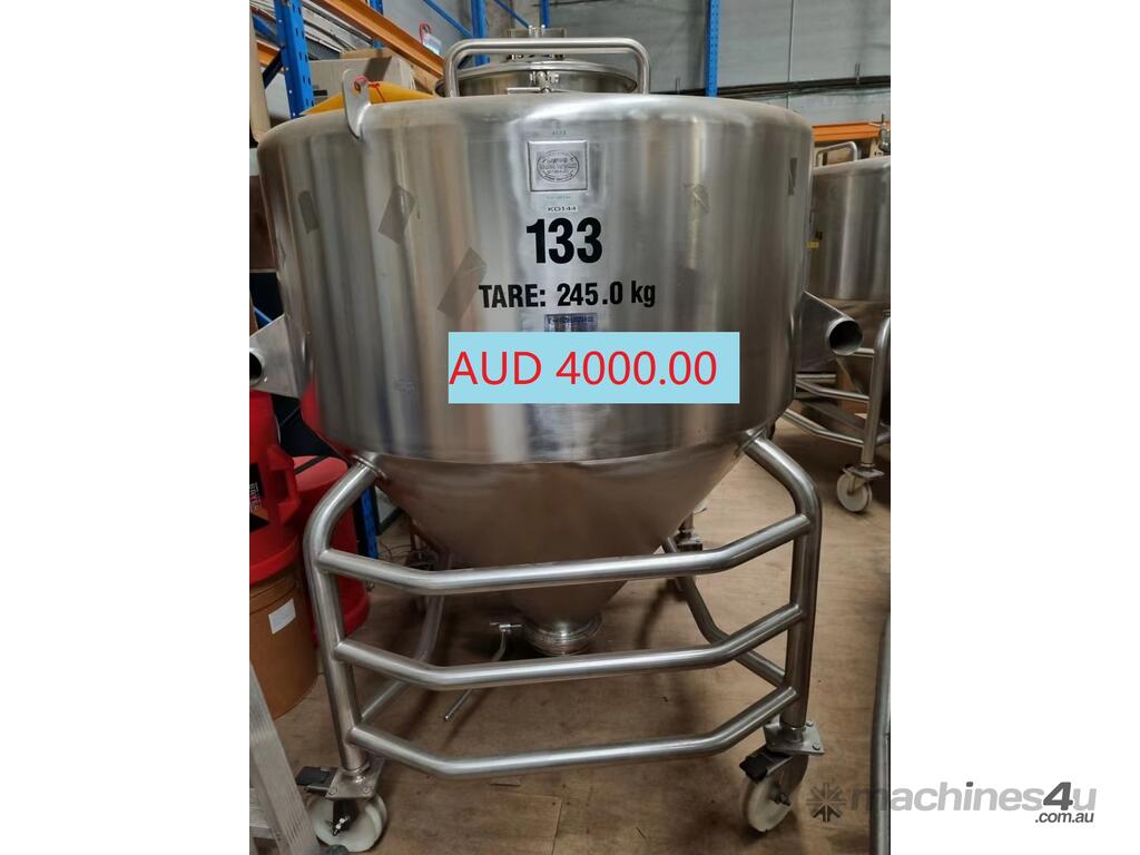 Used tanner Stainless Steel tote tumble mixer blending bins