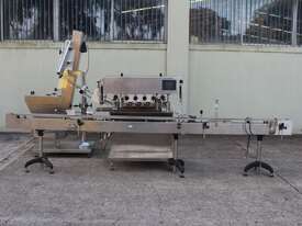 Inline Automatic Capper with Elevator Hopper Feeder & Conveyor - picture1' - Click to enlarge