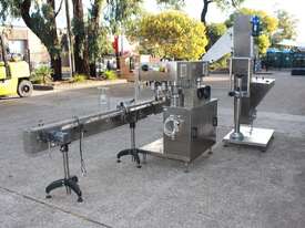 Inline Automatic Capper with Elevator Hopper Feeder & Conveyor - picture2' - Click to enlarge