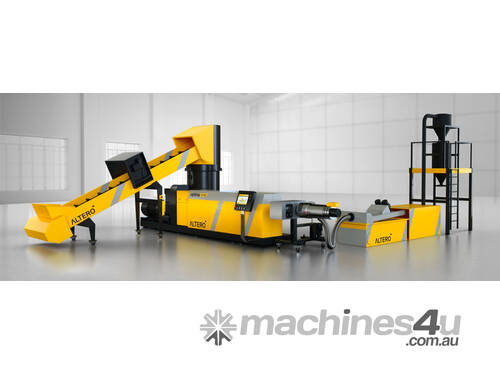 caption MECBIO - ALTERO Optima-120 Recycling Machine for Post-industrial Plastics and Production Scraps