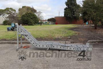 Incline Conveyor with Cleated Plastic Modular Belt - 3.65m Long - DYNACON
