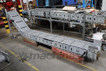 Incline Conveyor with Cleated Plastic Modular Belt - 3.65m Long - DYNACON