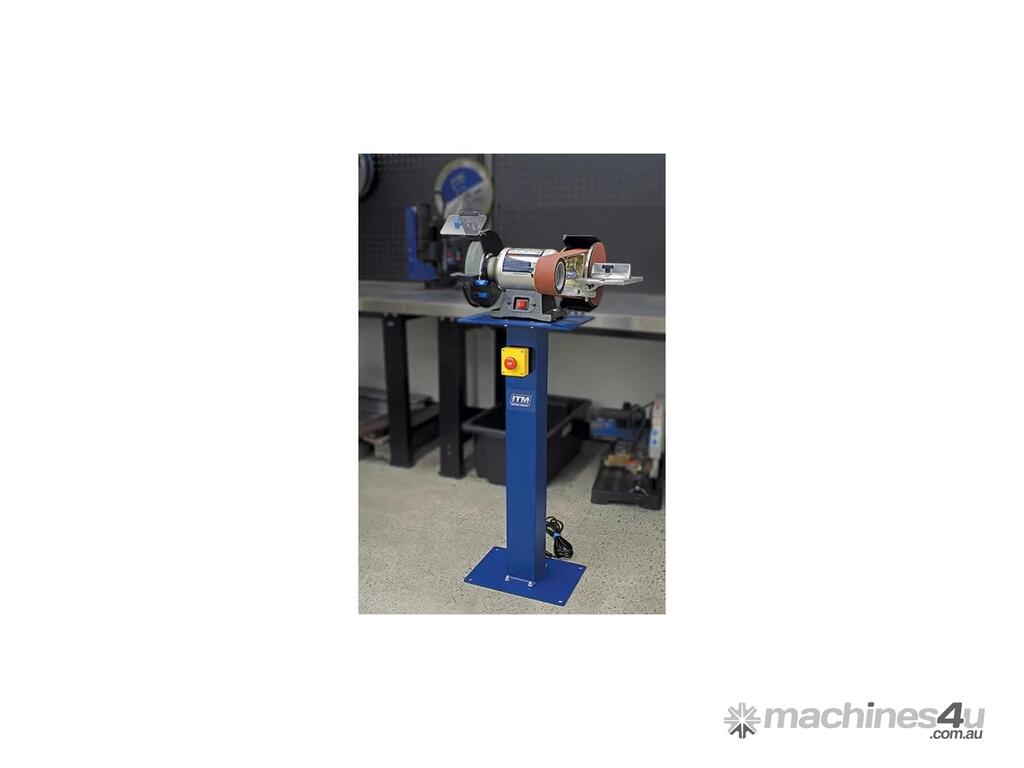 New ITM Heavy Duty Bench Grinder Stand with Emergency Stop Switch