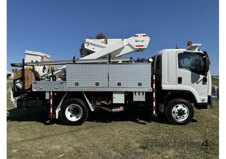 caption Isuzu FSS550 4x4 EWP ( Cherry Picker ) Service Body Truck. Ex Govt
