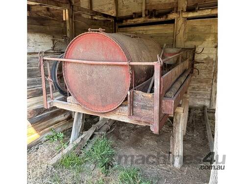 VINTAGE WOODEN WAGON MOUNTED FIRE FIGHTING UNIT