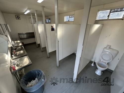 caption ATCO 6m x 3m Portable Toilet Block