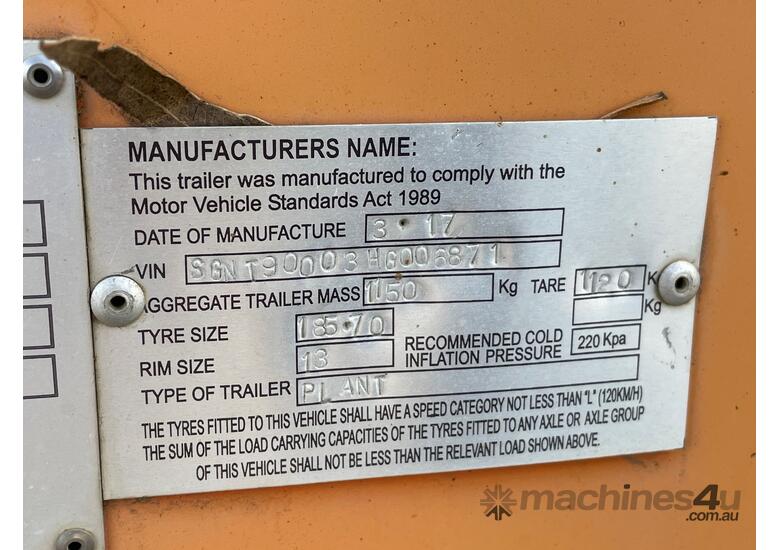 2017 SMC Single Axle Lighting Tower Trailer