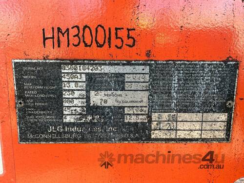 caption 2014 JLG Industries 450AJ Boom Lift