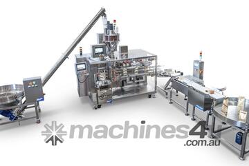 Emrich Packaging Machinery - Inbag Mini Servo Pre-Made Pouch Weighing/Bagging Line - Food Powders