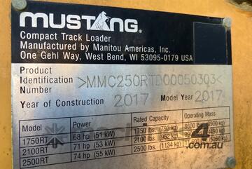 2017 Mustang 2500RT Skid Steer (Rubber Tracked)