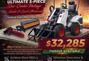 New Ozziquip AL20 Mini Loader 4-in-1 with Tiller, Log Grapple and Trencher 5-Piece Package
