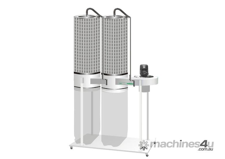 caption Dust Collector 415V 4HP 2 x Filter Element (2 x Calico Top Bag + 2 x Plastic Bottom Bag) ALFA 2 by A